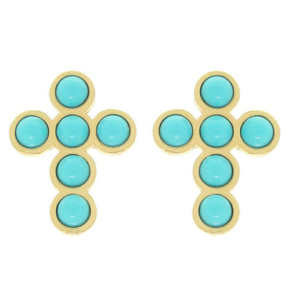 Bezel Jeweled Cross Earrings