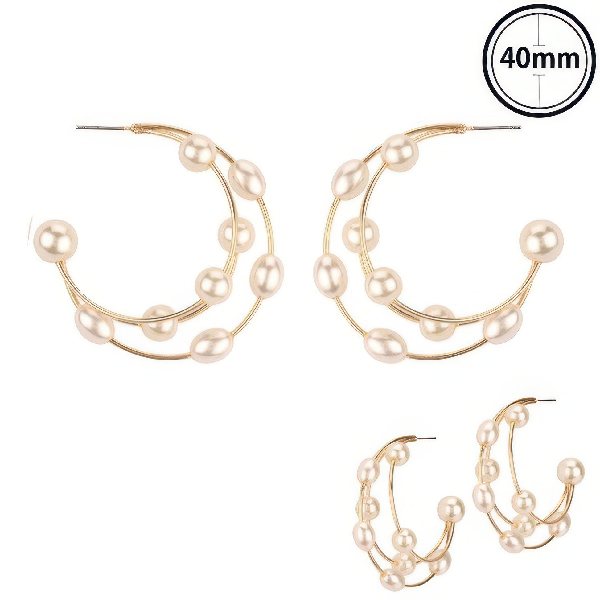 3d Open Silhouette Cressent Hoop Earring