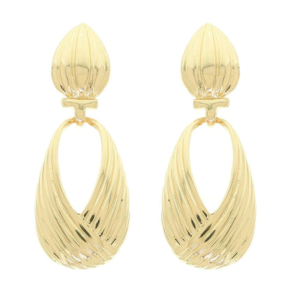 Ridged Teardrop Post Earrings