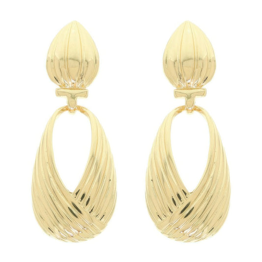 Ridged Teardrop Post Earrings