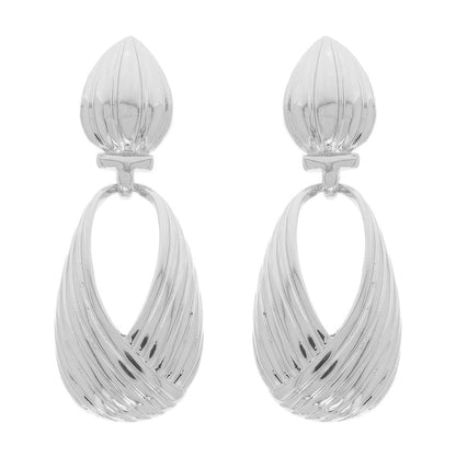 Ridged Teardrop Post Earrings