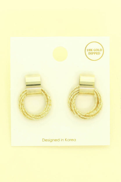 Gold Plated Layered Hoop Post Earrings