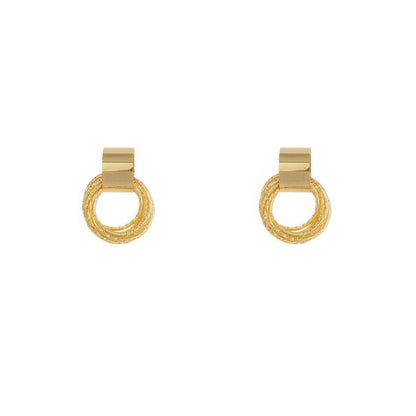 Gold Plated Layered Hoop Post Earrings