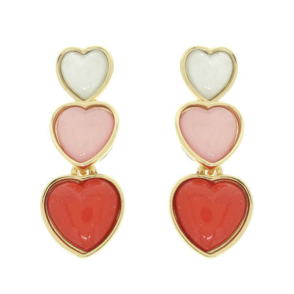 Jeweled Multi-tiered Heart Earrings