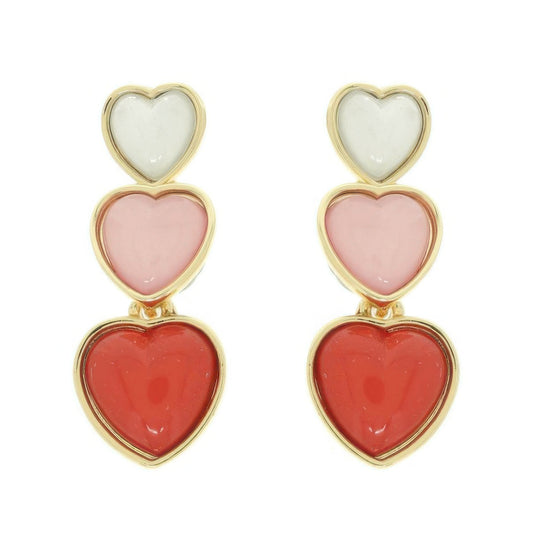 Jeweled Multi-tiered Heart Earrings