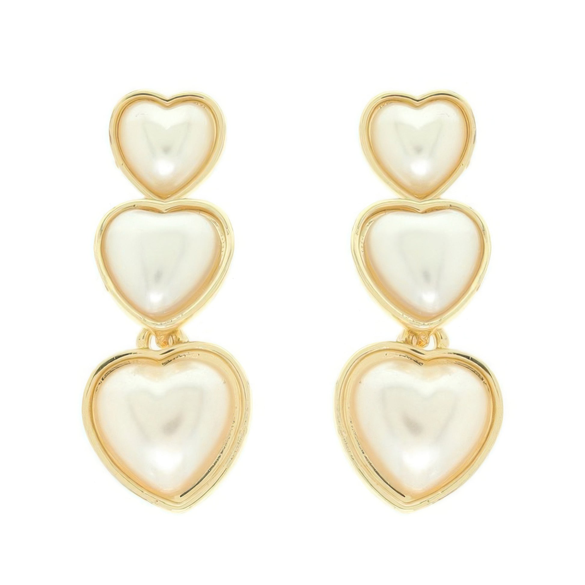 Jeweled Multi-tiered Heart Earrings