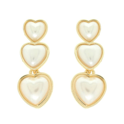 Jeweled Multi-tiered Heart Earrings