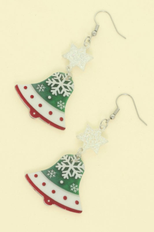 Christmas Bell Acrylic Dangle Earrings