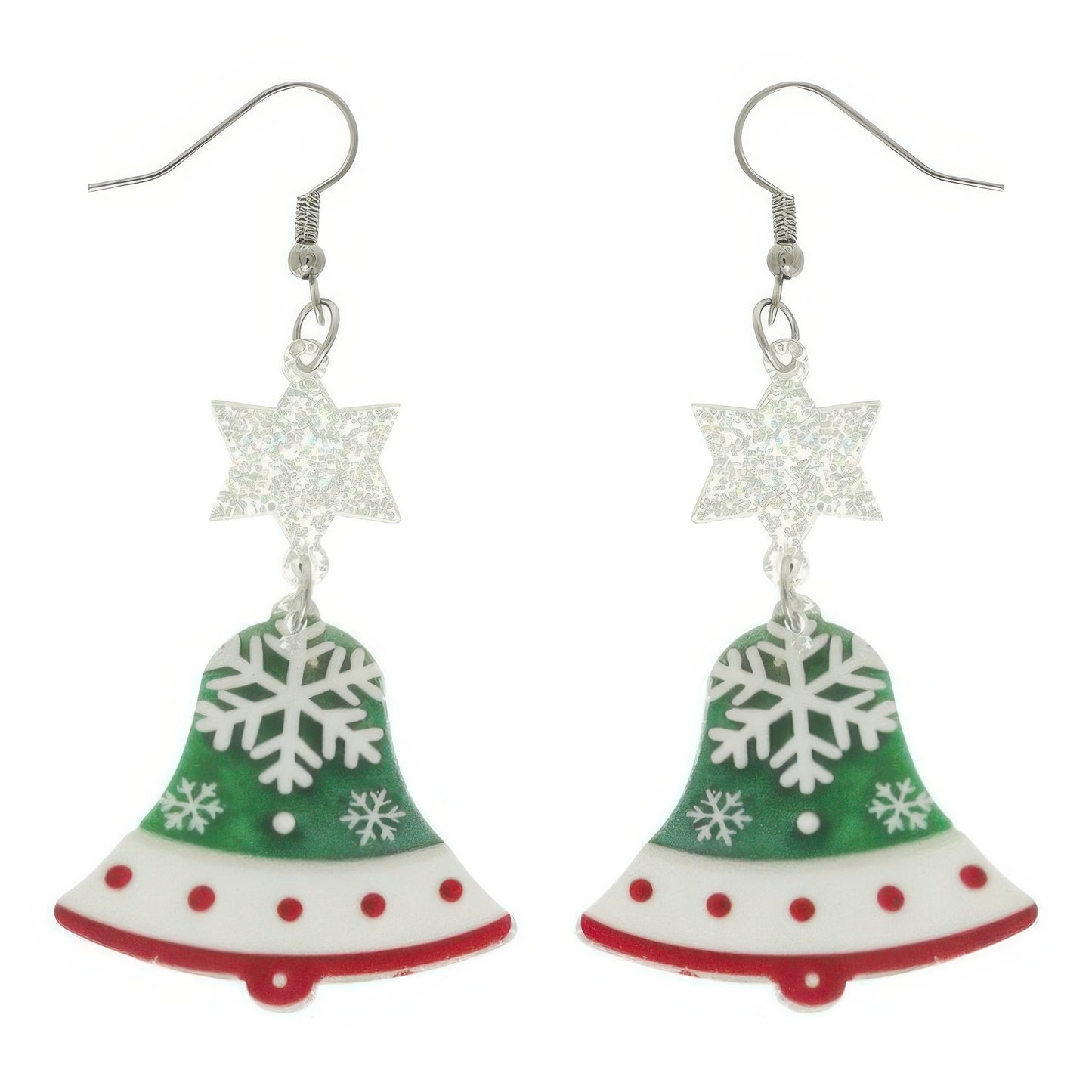 Christmas Bell Acrylic Dangle Earrings