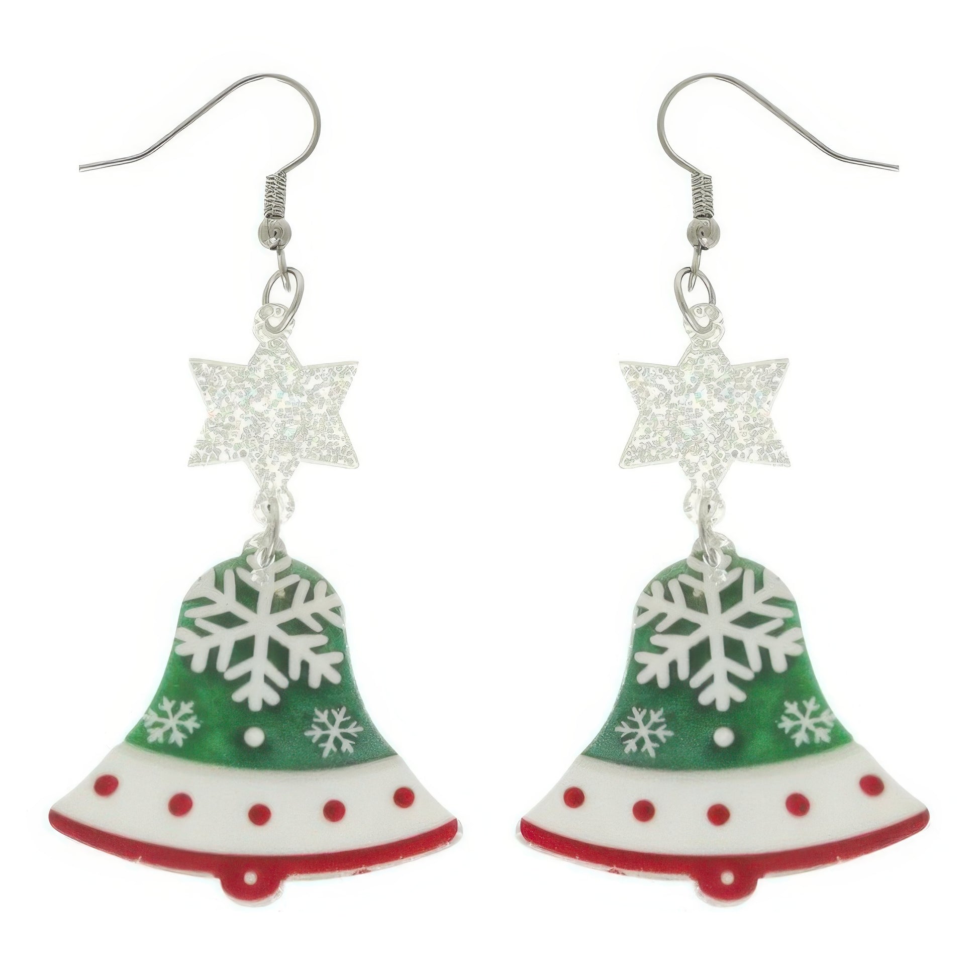 Christmas Bell Acrylic Dangle Earrings