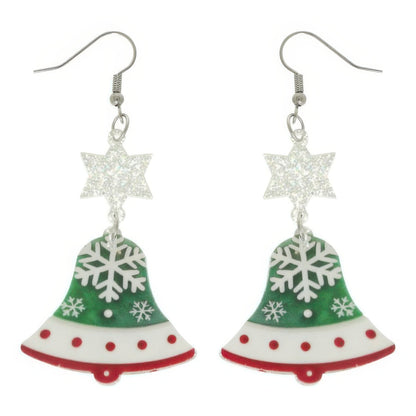 Christmas Bell Acrylic Dangle Earrings