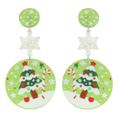 Christmas Tree Ornament Post Dangle Earrings