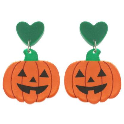 Halloween Jack O Lantern Stud Earrings