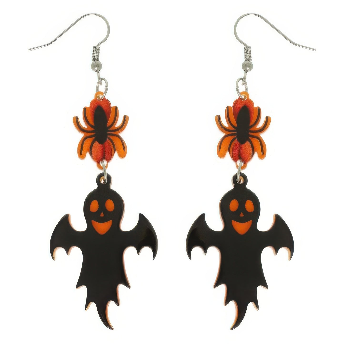 Halloween Spider And Ghost Acrylic Dangle Earrings