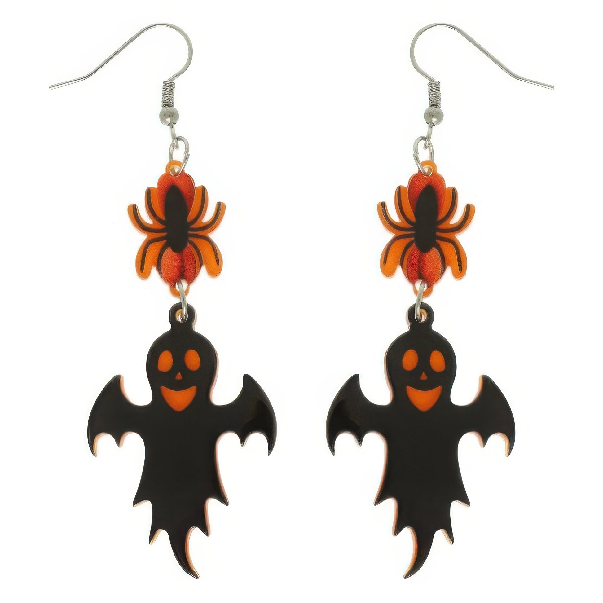 Halloween Spider And Ghost Acrylic Dangle Earrings
