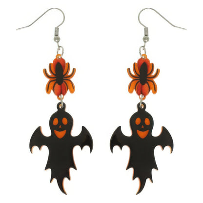 Halloween Spider And Ghost Acrylic Dangle Earrings