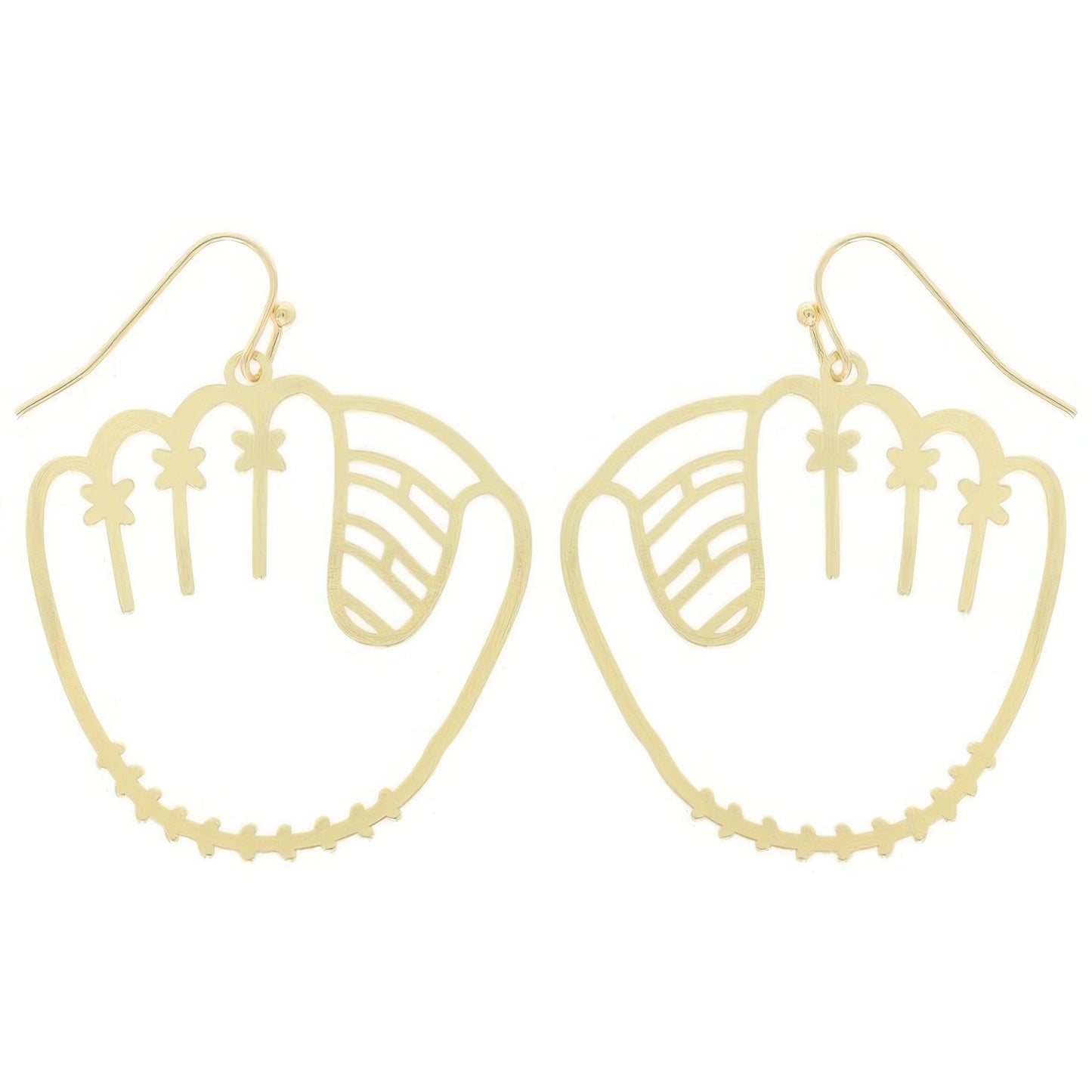 Game Day Style Baseball Glove Wire Earrings