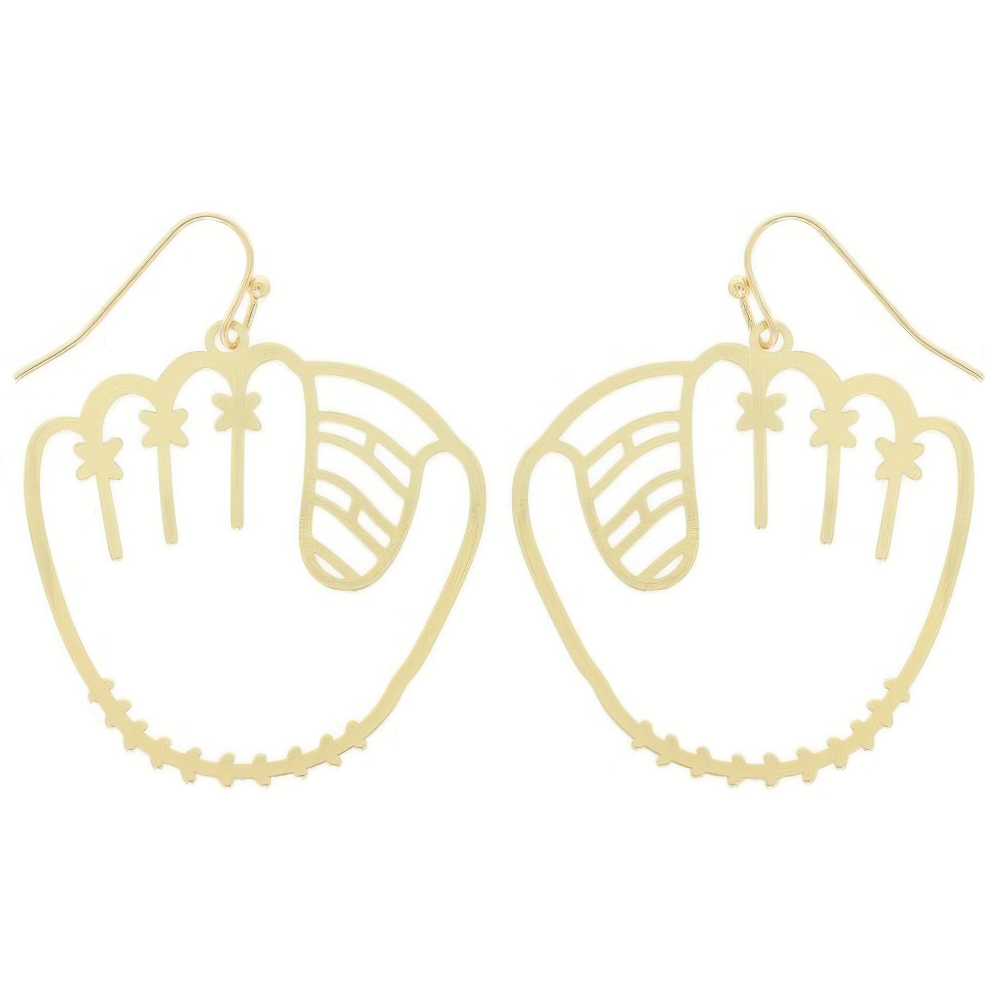 Game Day Style Baseball Glove Wire Earrings