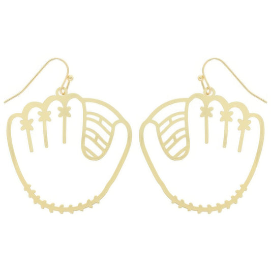 Game Day Style Baseball Glove Wire Earrings