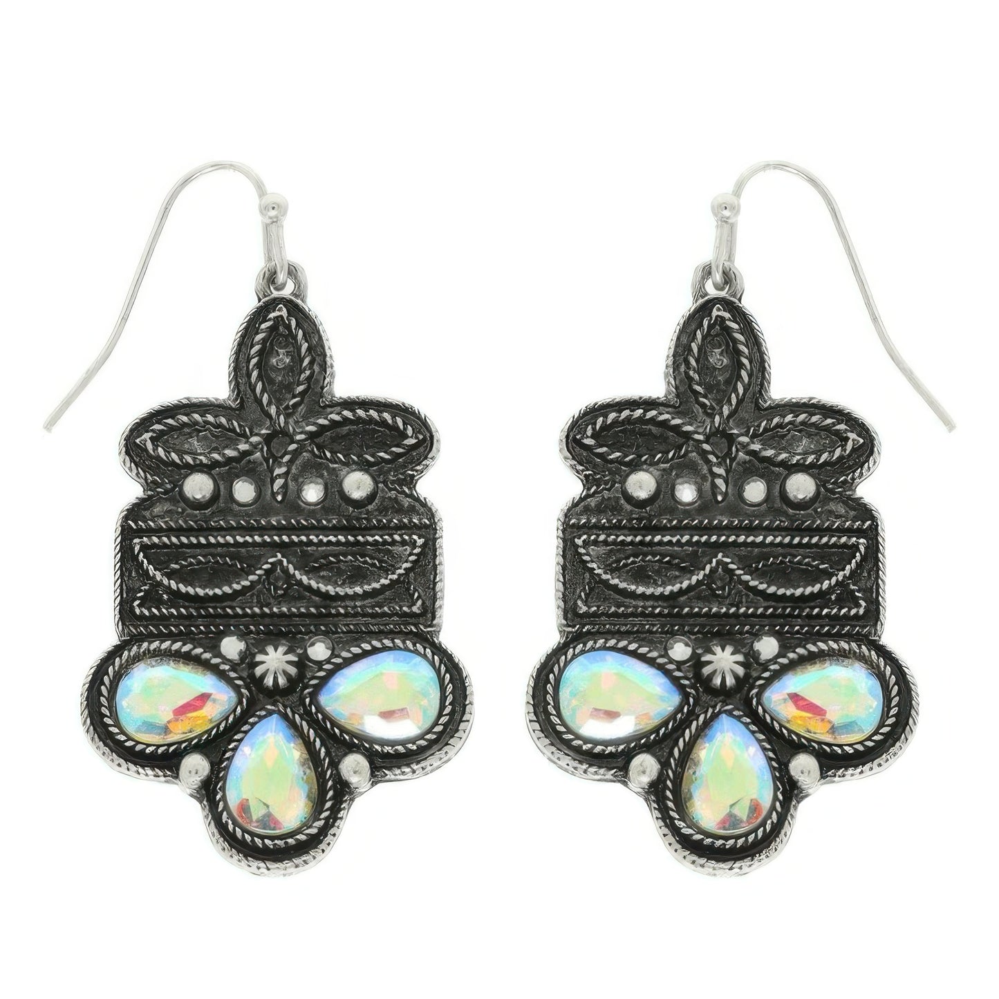 Western Boot Stitch Concho Earrings