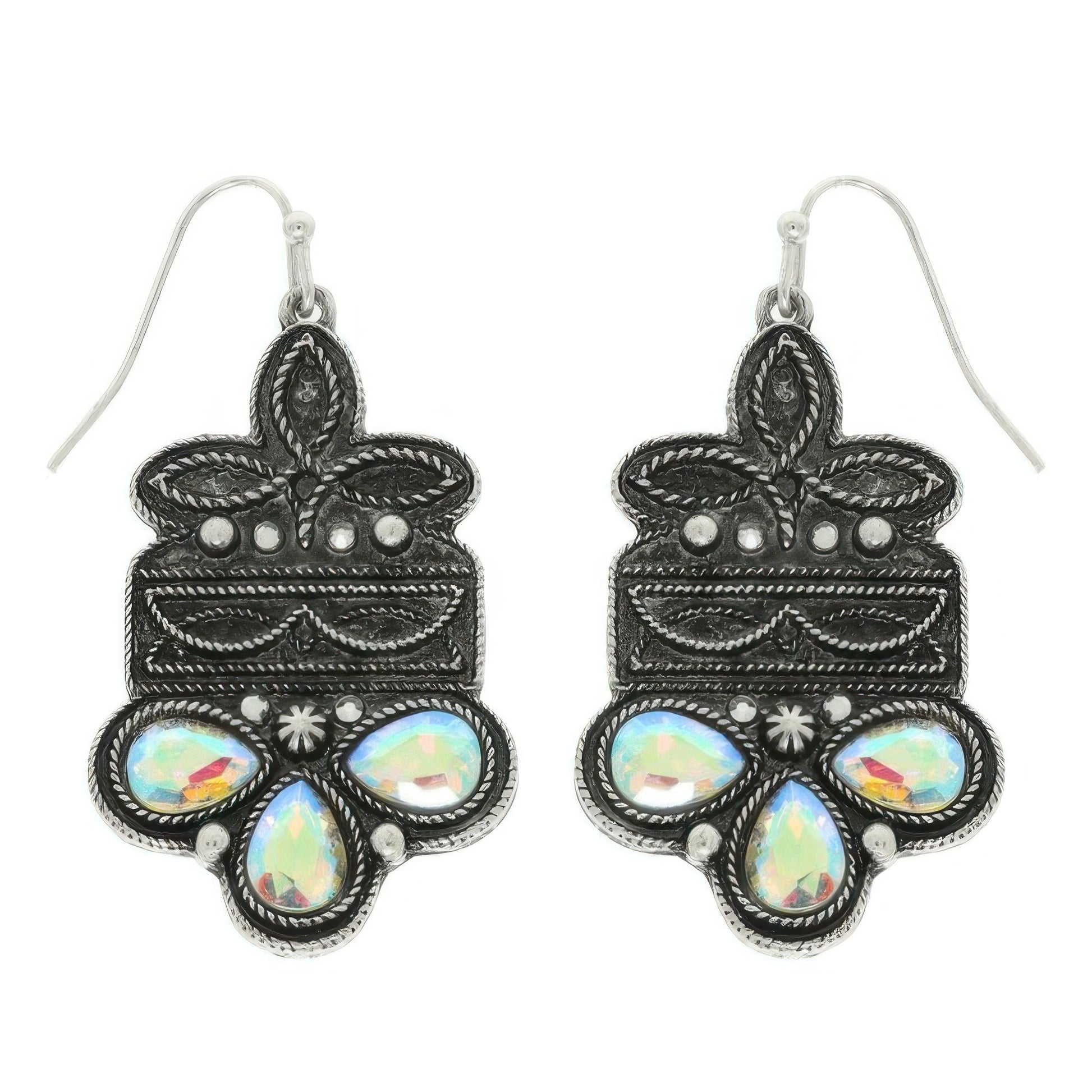 Western Boot Stitch Concho Earrings
