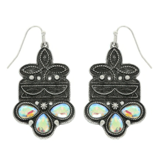 Western Boot Stitch Concho Earrings