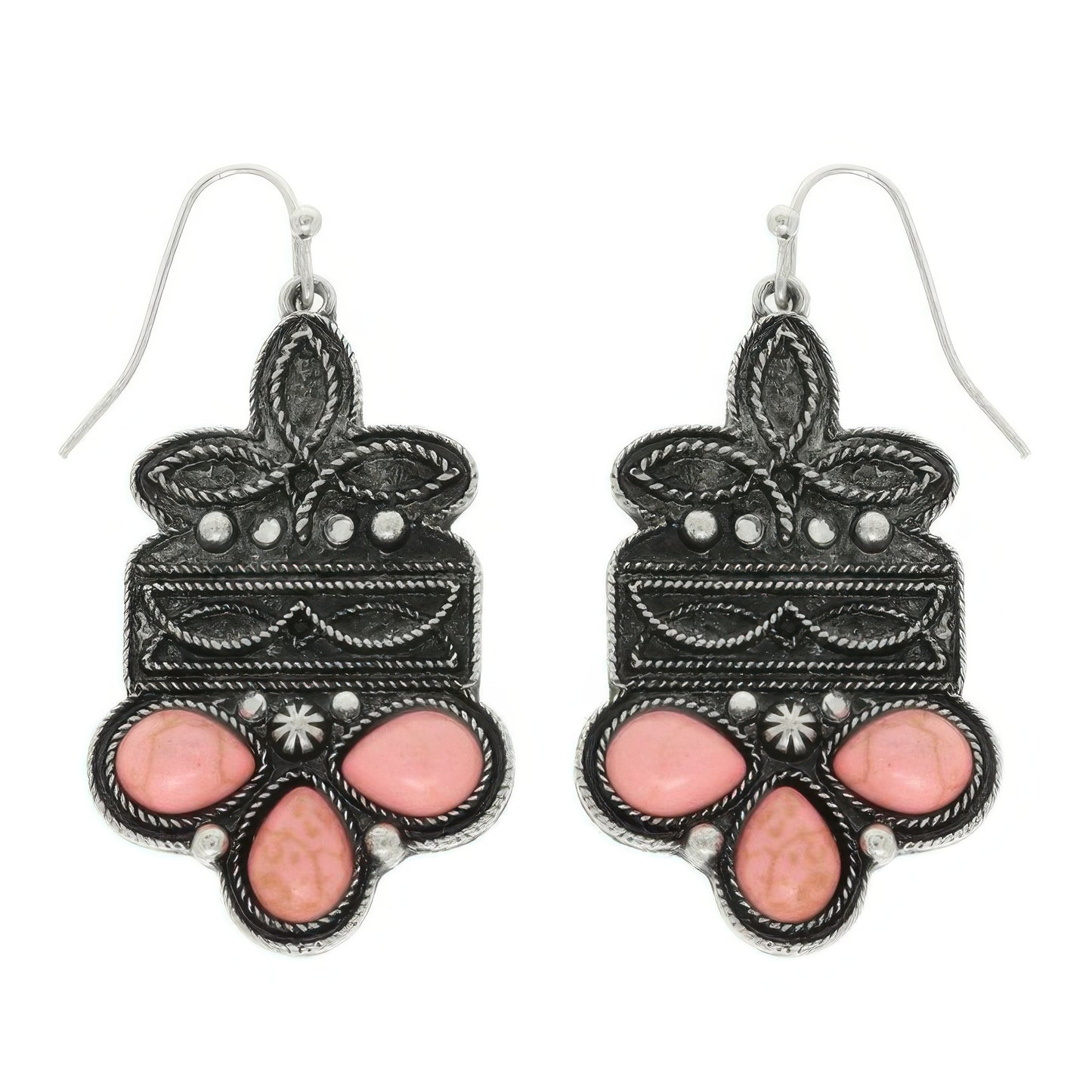 Western Boot Stitch Concho Earrings