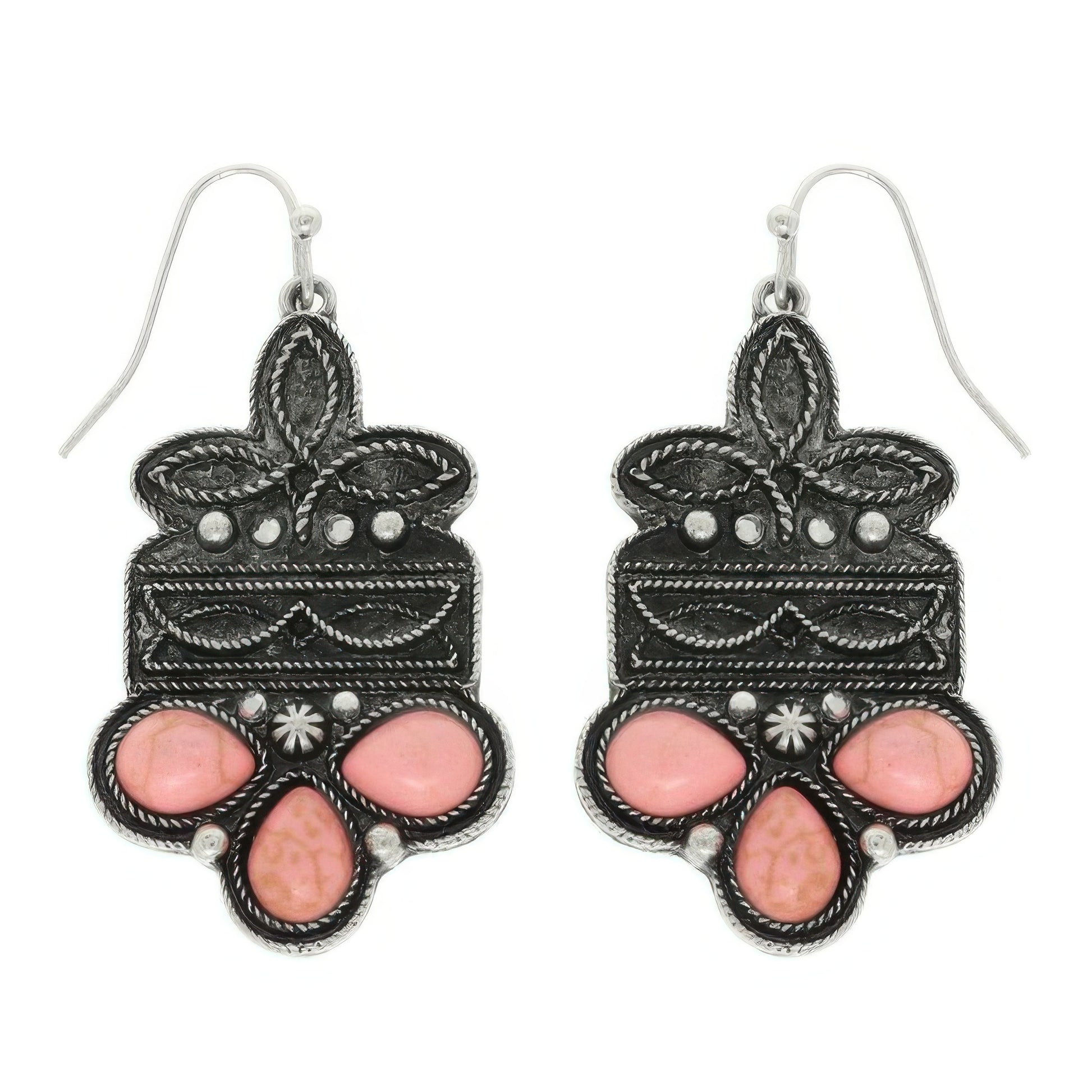 Western Boot Stitch Concho Earrings