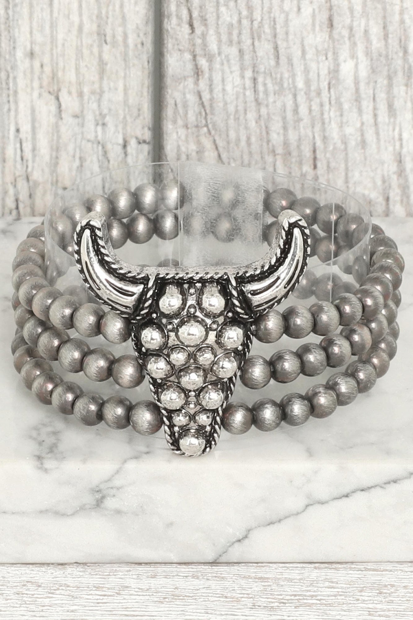 Western Bubble Steerhead Bead Bracelet