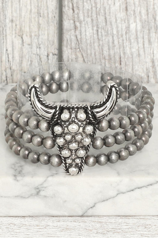 Western Bubble Steerhead Bead Bracelet
