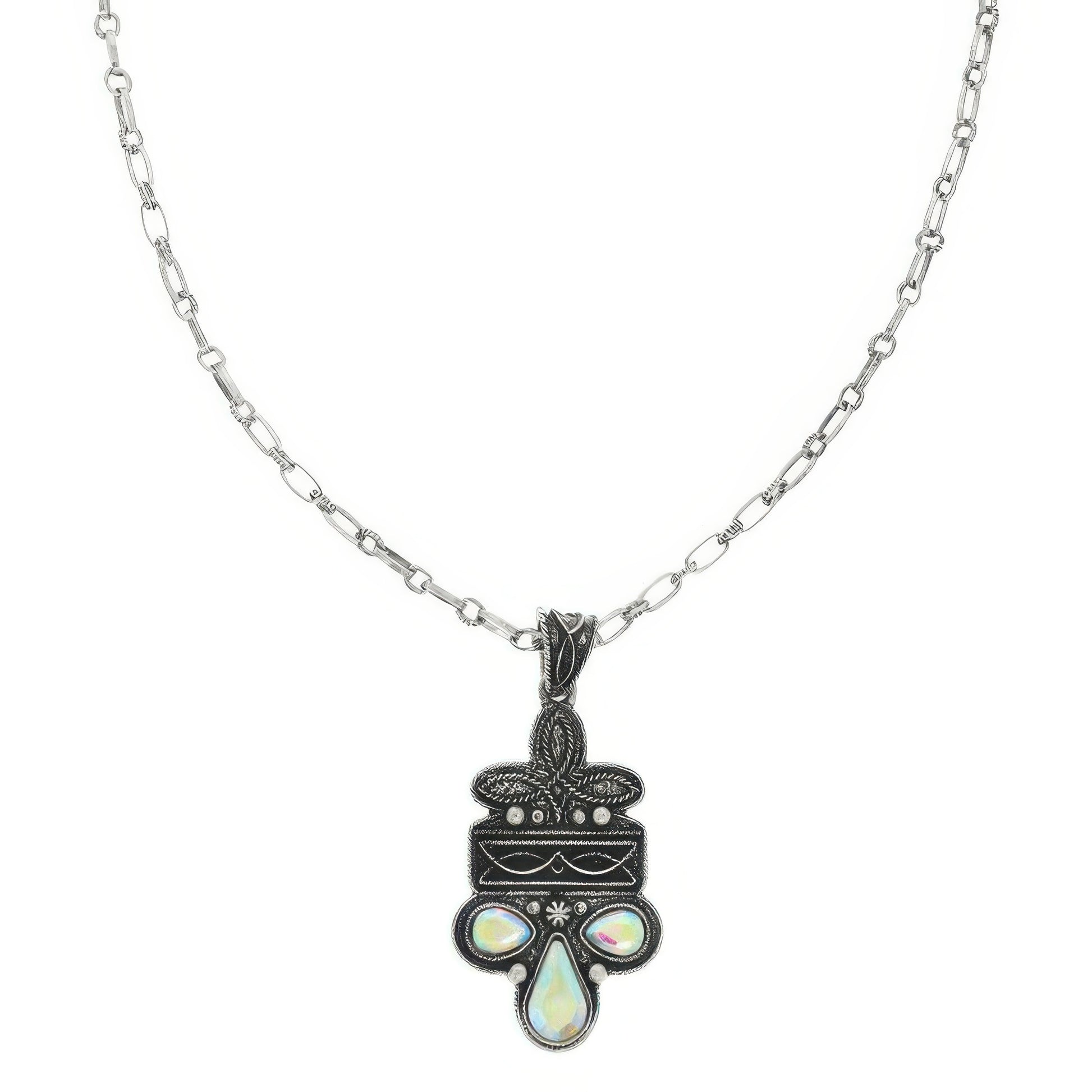 Western Boot Stitch Concho Pendant Necklace