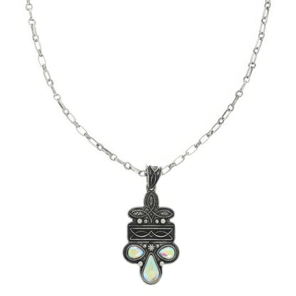 Western Boot Stitch Concho Pendant Necklace