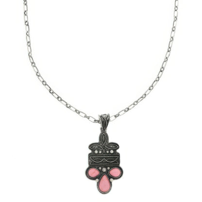 Western Boot Stitch Concho Pendant Necklace