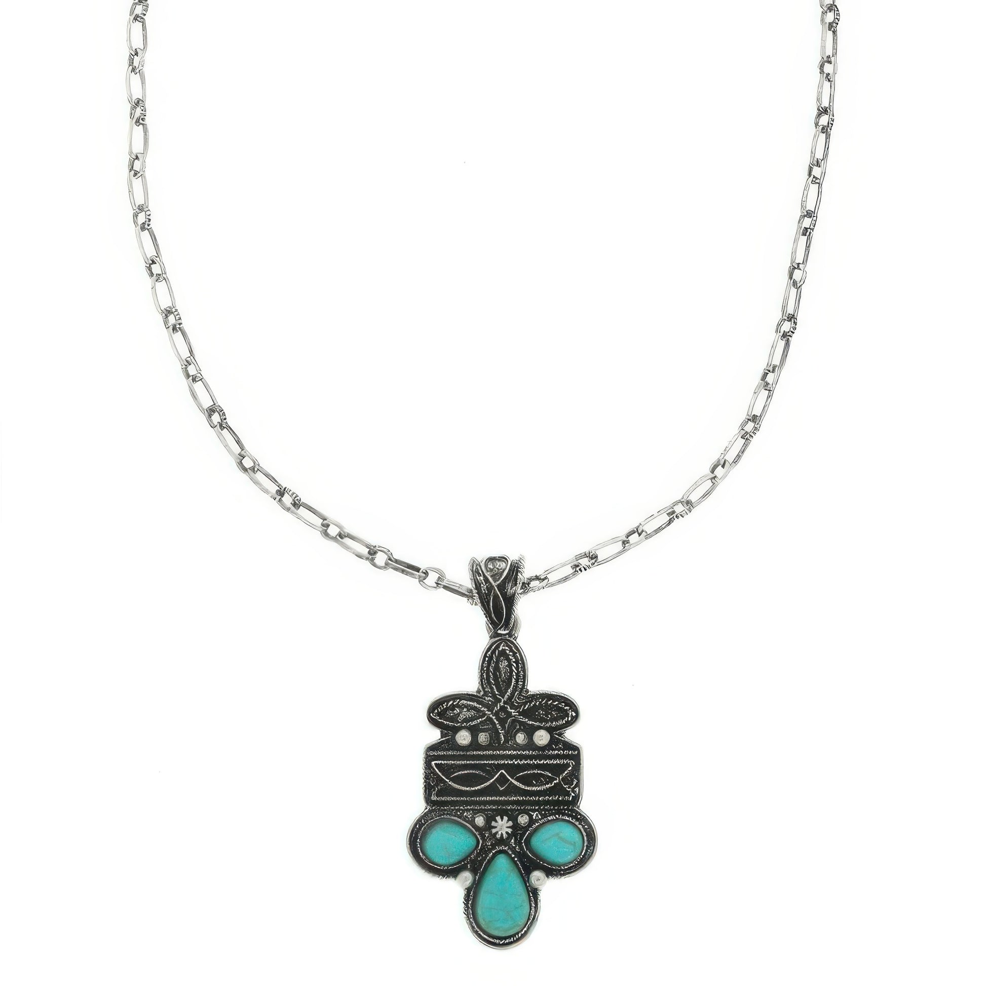 Western Boot Stitch Concho Pendant Necklace