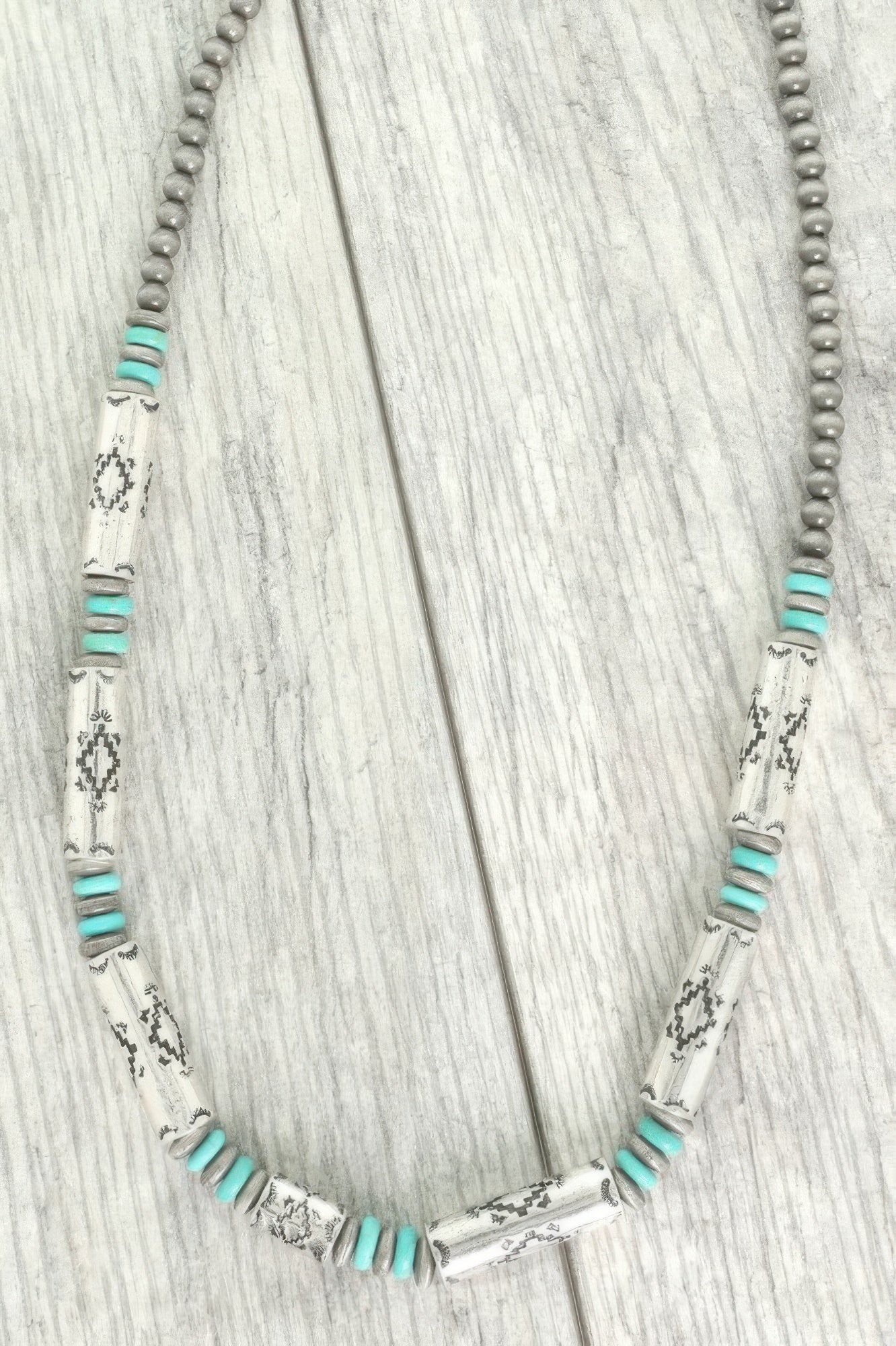 Western Theme Navajo Barrel Bead Necklace
