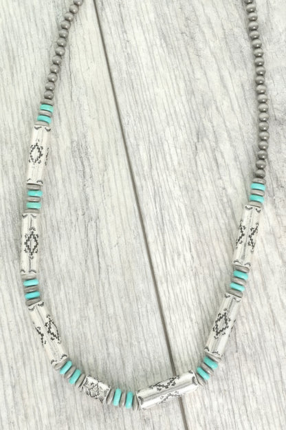 Western Theme Navajo Barrel Bead Necklace