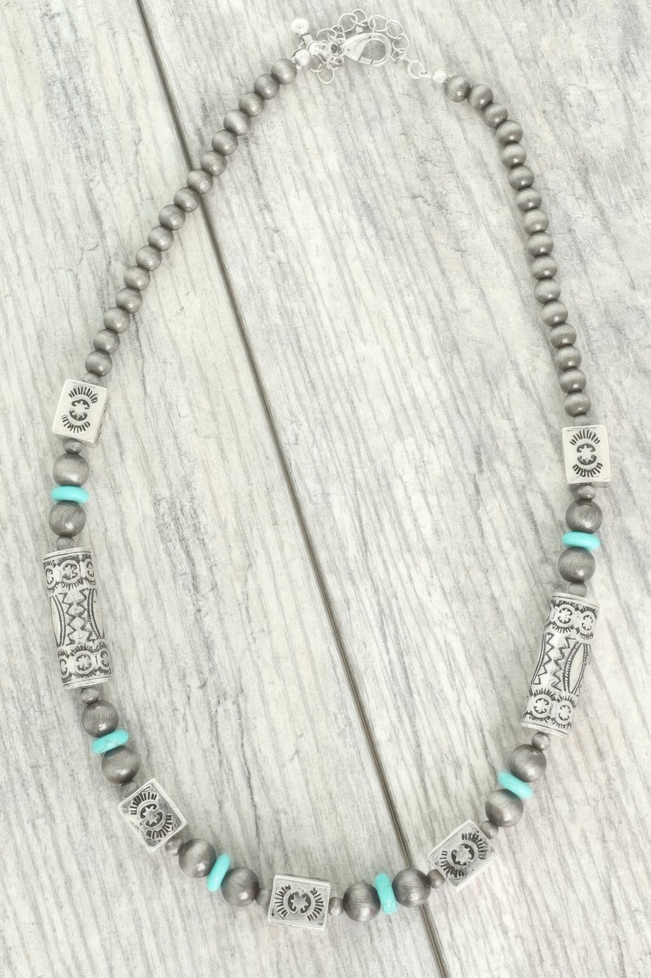 Western Theme Navajo Barrel Bead Necklace