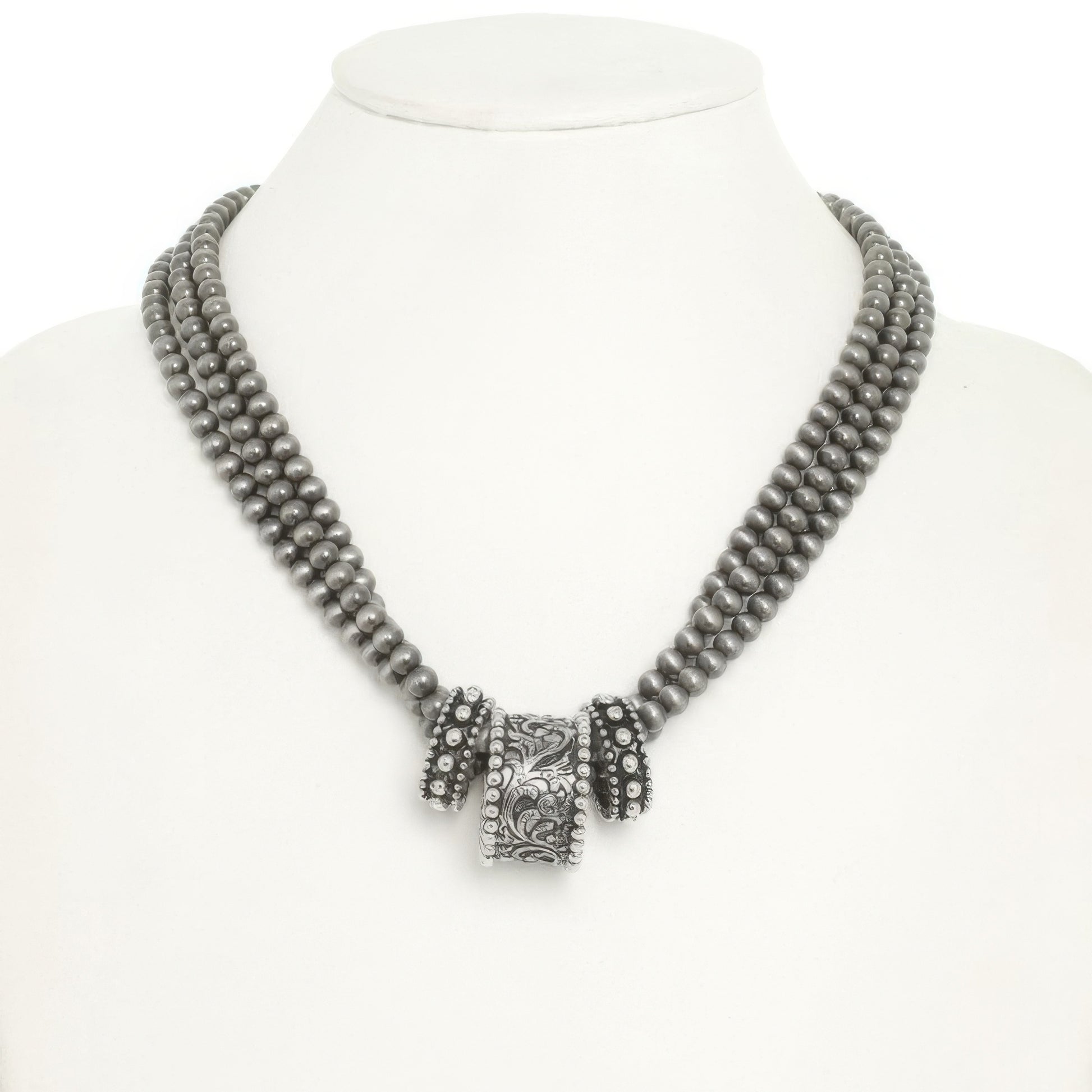Western Navajo Barrel Pendant Bead Necklace