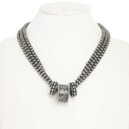 Western Navajo Barrel Pendant Bead Necklace