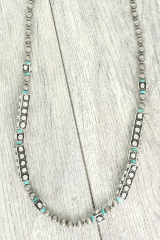 Western Theme Navajo Barrel Bead Necklace