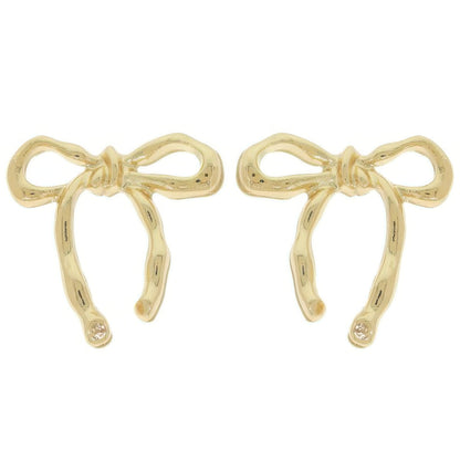 Long Tail Bow Ribbon Post Earrings