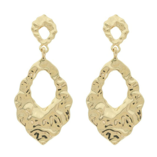 Hammered Finish Teardrop Hoop Earrings