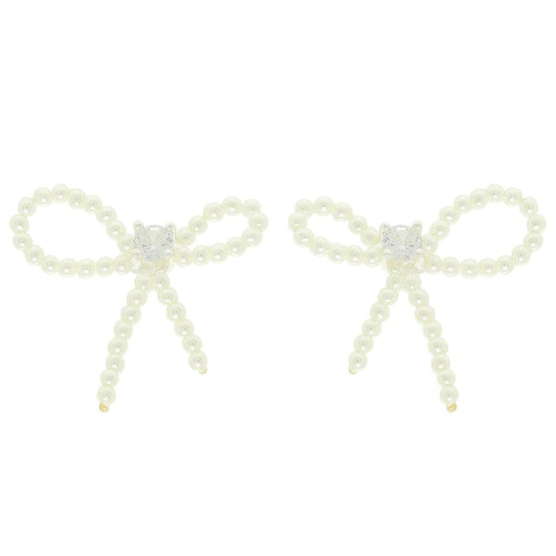 Jeweled Long Tail Bow Ribbon Earrings