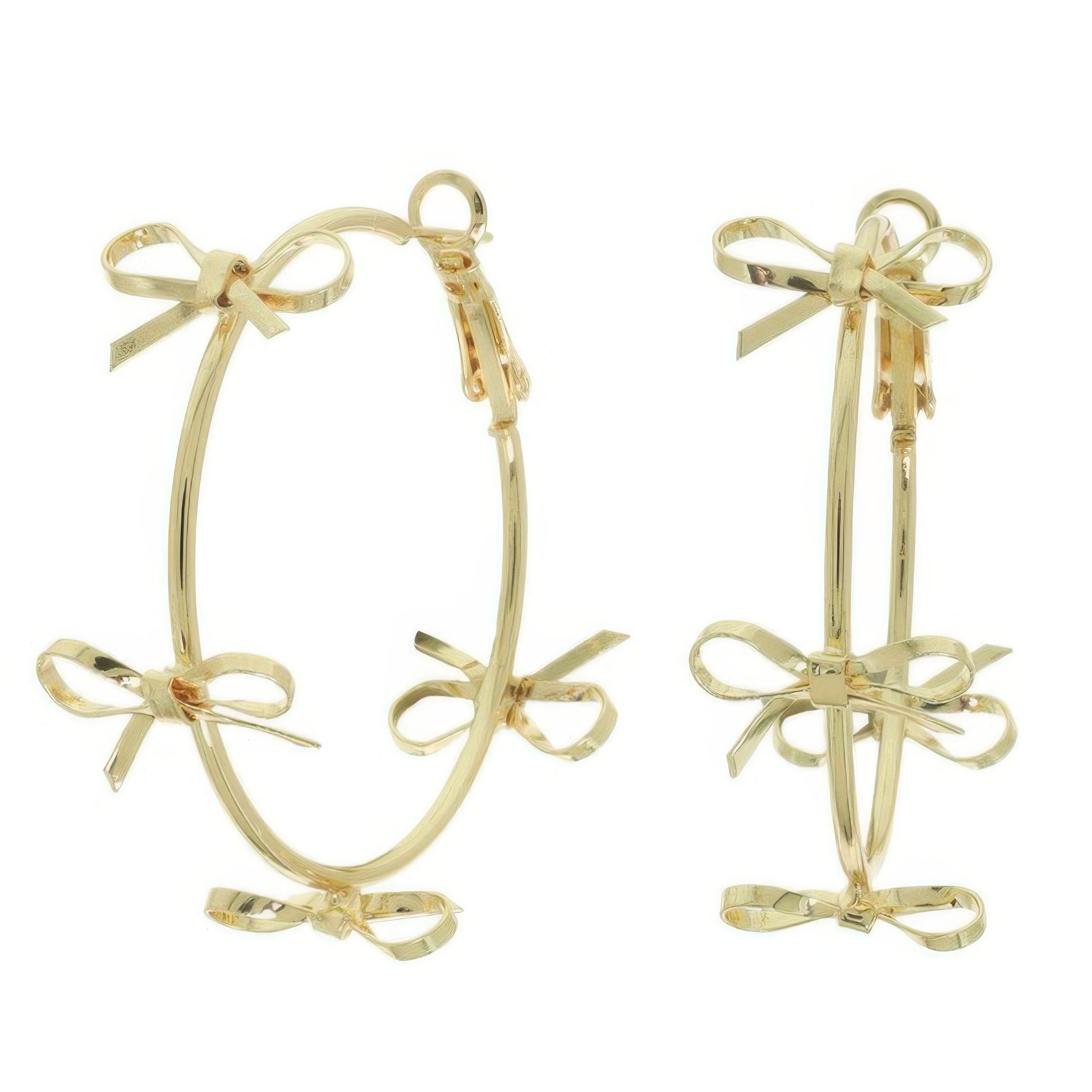 Polish Open Bow Wire Hoop Earrings