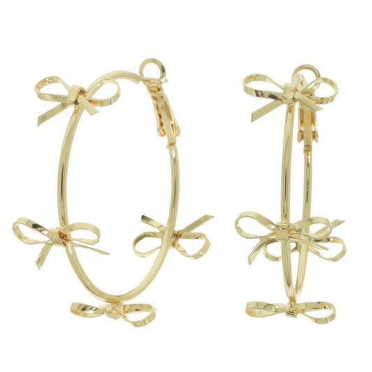 Polish Open Bow Wire Hoop Earrings