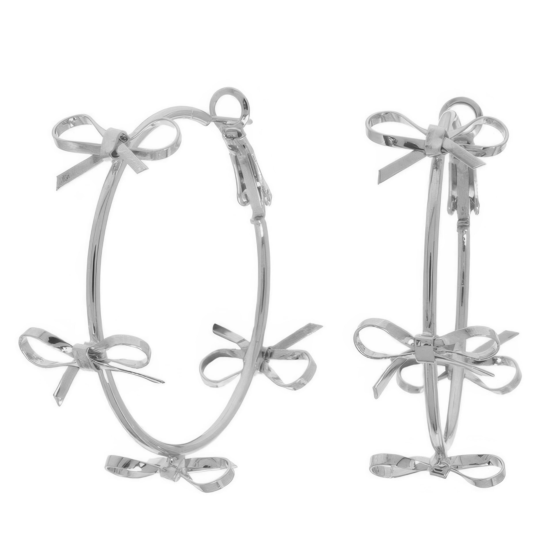 Polish Open Bow Wire Hoop Earrings