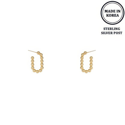 Ball Beaded Hoop Post Earrings