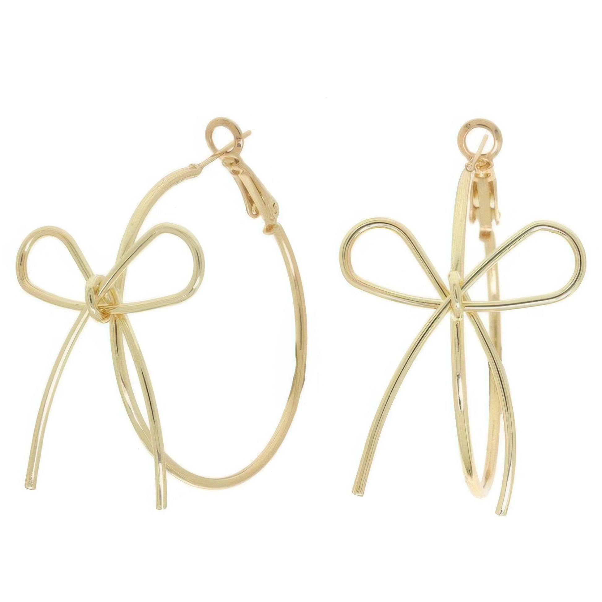 Polish Open Bow Wire Hoop Earrings
