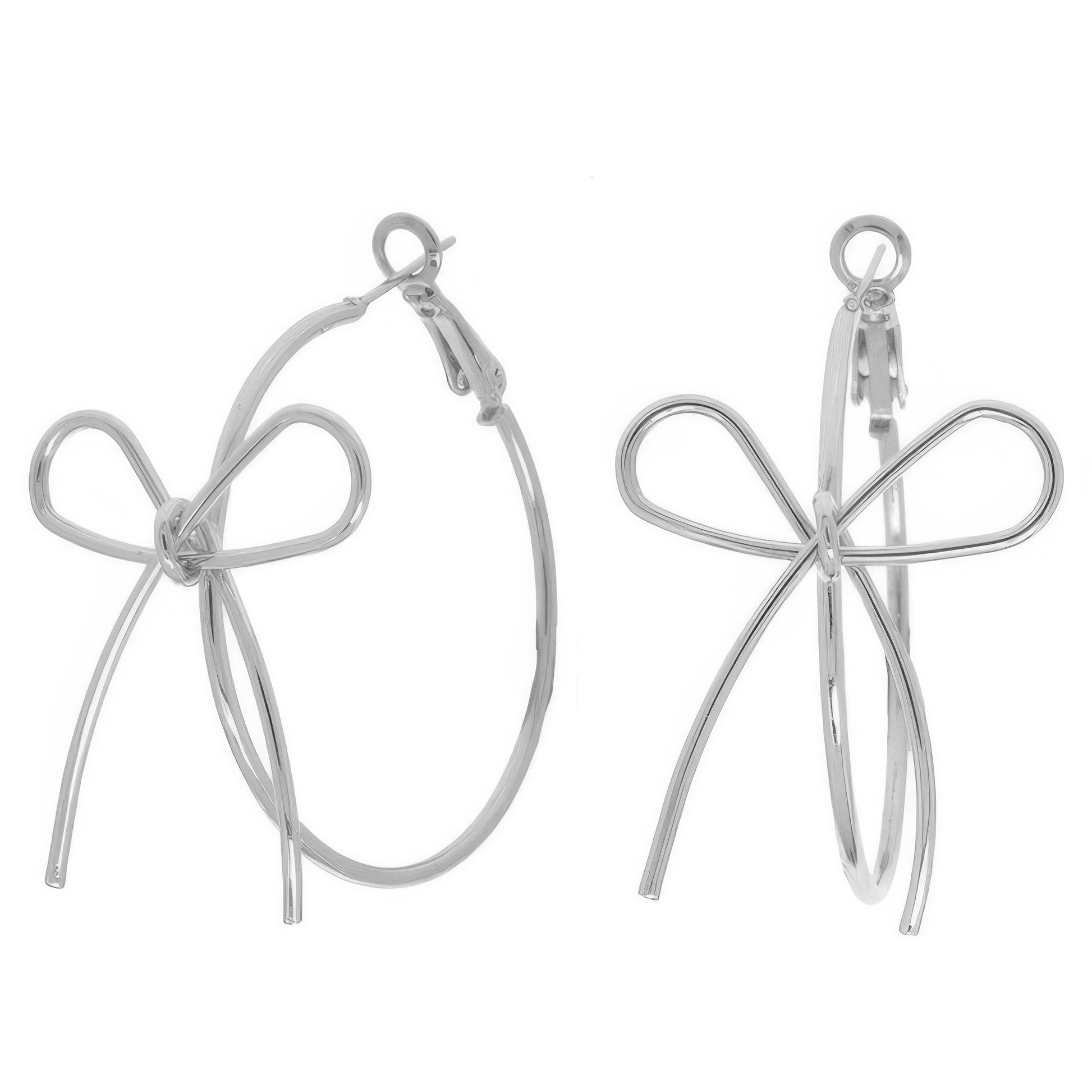 Polish Open Bow Wire Hoop Earrings