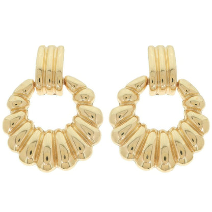Scallop Pattern Crescent Hoop Earrings